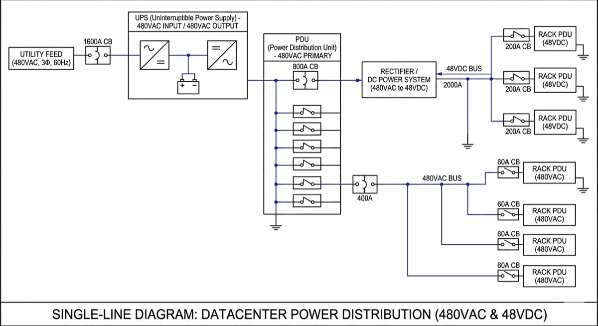 AI rack power distribution architecture