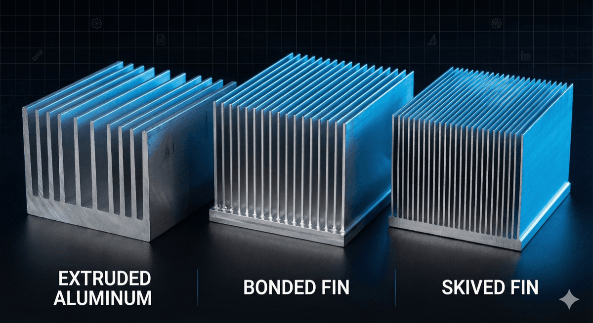 Extruded vs Bonded Fin vs Skived Heat Sinks: Cost and Performance Comparison