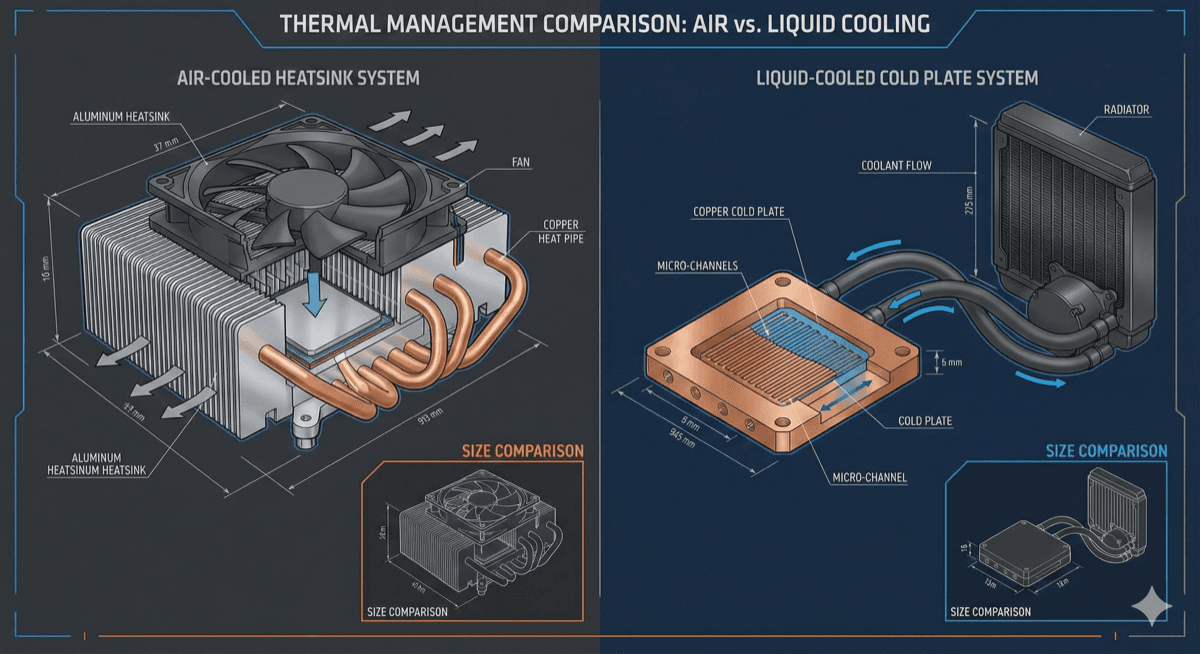 Air cooling vs liquid cooling comparison