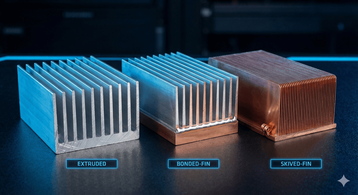 Different heat sink types comparison