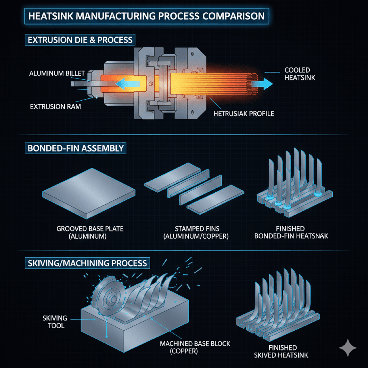 Heatsink manufacturing methods