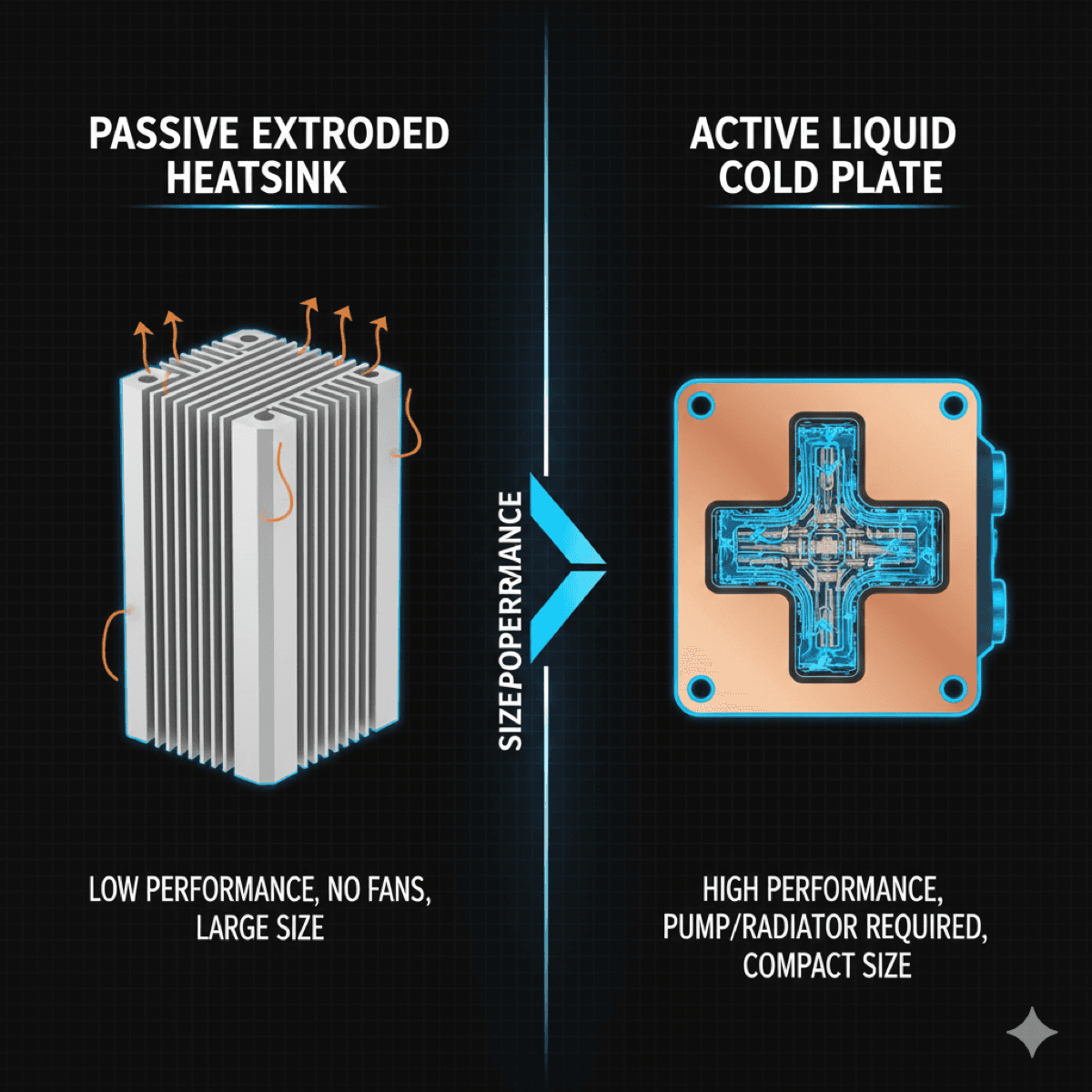 Heat sink vs cold plate comparison