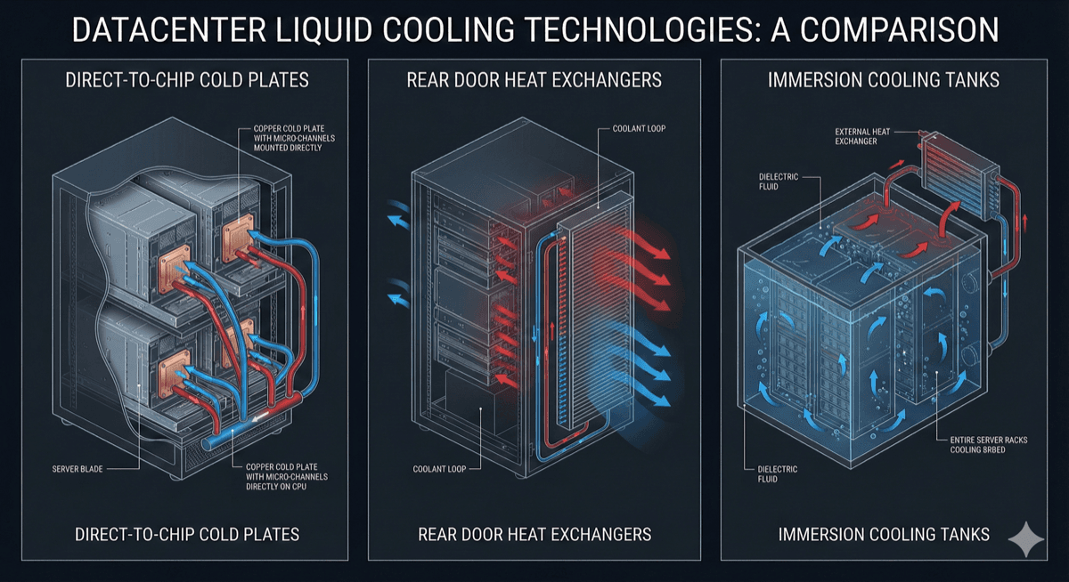 Liquid cooling system architectures for AI datacenters